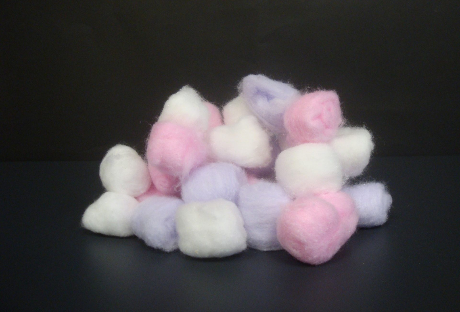 Colored cotton balls